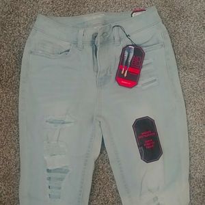 Mid rise skinny stretch jeans